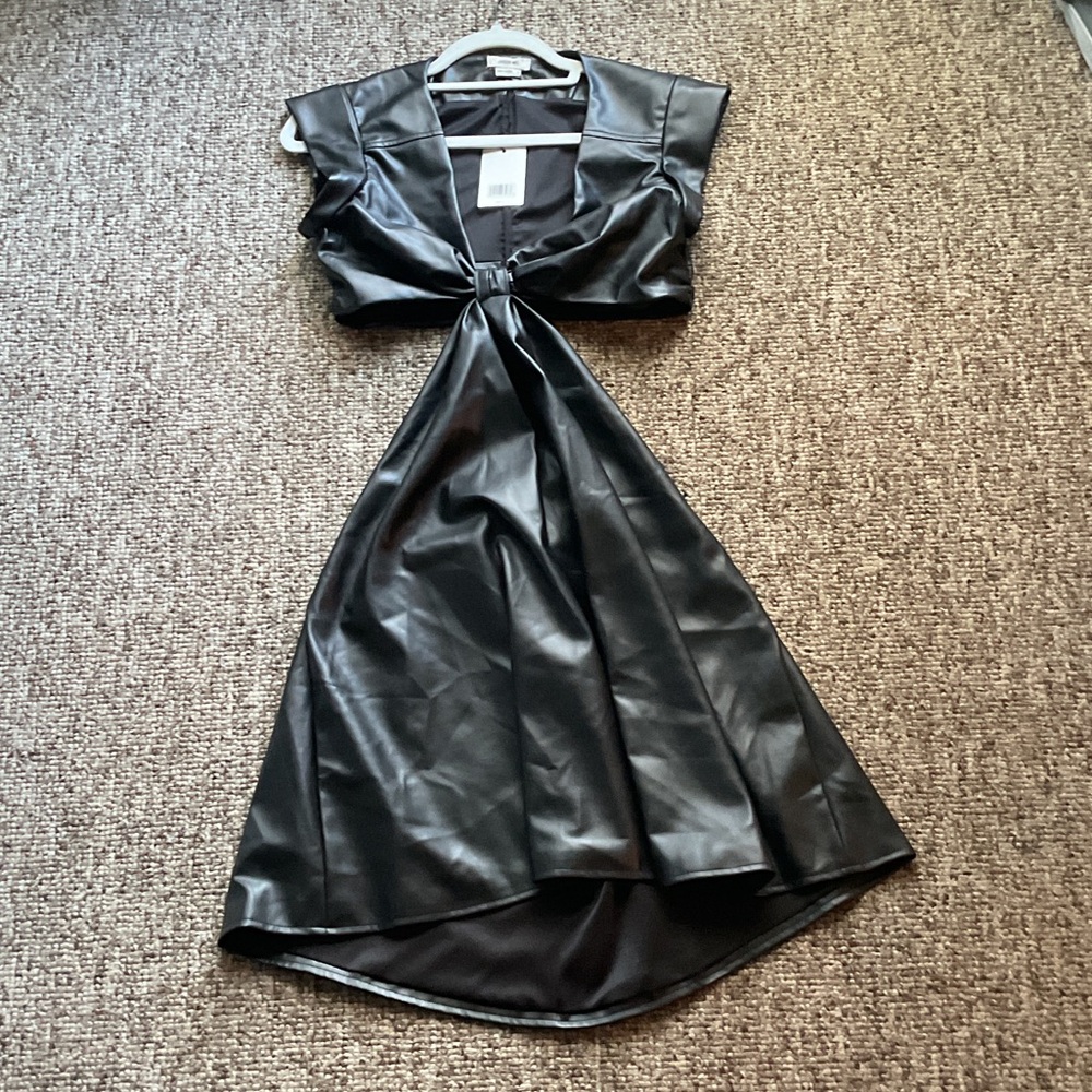 Jason Wu Vegan Faux Leather Cut Out Dress, Size S, Black, NWT - Picture 2 of 10